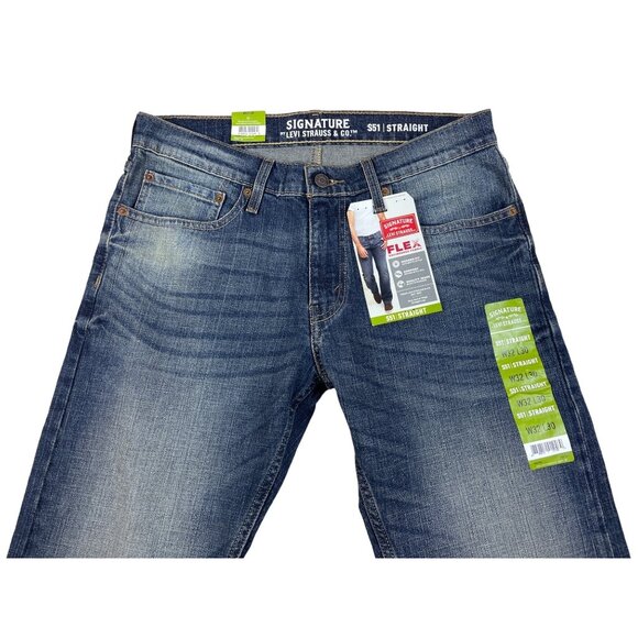 Signature by Levi Men's Flex Straight Blue Jeans Sz 32X30 - NWT - Picture 3 of 12